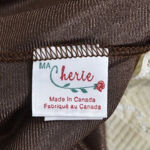 Vintage 1970's Ma Cherie Lingerie Jumpsuit Brown Lace 70's One Size - Picture 6 of 10